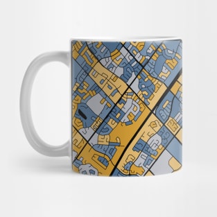 Mississauga Map Pattern in Blue & Gold Mug